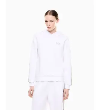EA7 per donna 7W001151_AF12501 Felpa con cappuccio Natural Ventus bianco, Casual, Polister riciclato