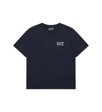 EA7 per ragazzo 7B000020_AF10378 Maglietta blu navy Core Identity (10Años= 142cm), Casual, Cotone, Manica corta, moda per bambini