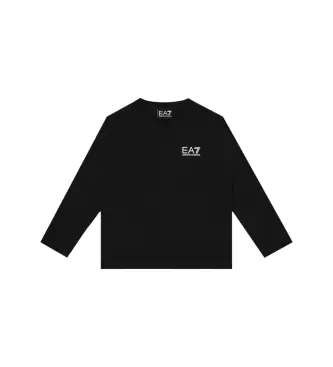 EA7 per ragazzo 7B000021_AF10378 Maglietta con design nero (10Años= 142cm), Casual, Cotone, Manica lunga, moda per bambini