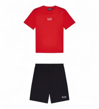 EA7 per ragazzo 7B000294_AF10378 Core Identity Boy Set Rosso (10Años= 142cm), Nero, Casual, Sportivo, Cotone, Sportswear, Multisport, Manic