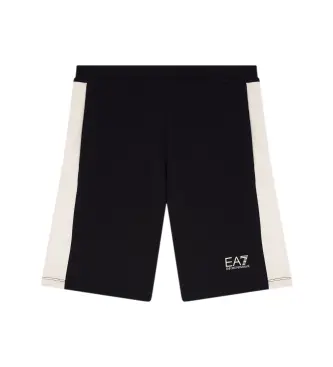 EA7 per ragazzo 7B000310_AF12451 Bermuda neri Summer Block (8Años= 130cm), Nero, Casual, Cotone, moda per bambini
