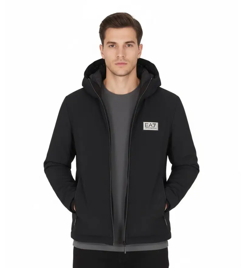 EA7 per uomo. 7M001020_AF13563 Giacca nera Gold Label, Nero, Casual, Poliamide