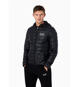 per uomo 8NPB02_PN29Z Giacca imbottita ripiegabile Core Identity con cappuccio Nera (XL), Nero, Casual, Poliamide, Manica lunga