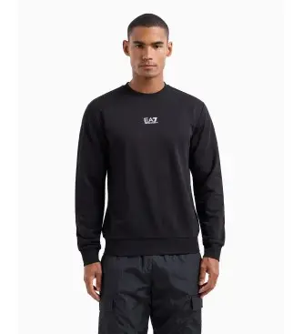 EA7 per uomo 8NPM30_PJVRZ Felpa girocollo in cotone nero con identità Core (3XL), Casual, Sportivo