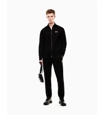 EA7 per uomo 8NPV61_PJVRZ Tuta nera Core Identity, Nero, Casual, Sportivo, Cotone, Multisport, Manica lunga