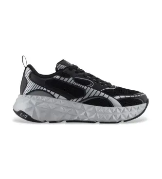 EA7 unisex X8X238_XK431 Sneakers nere Kobra Tech (45 3), Nero, Basso, Stringhe, Casual, Sportivo