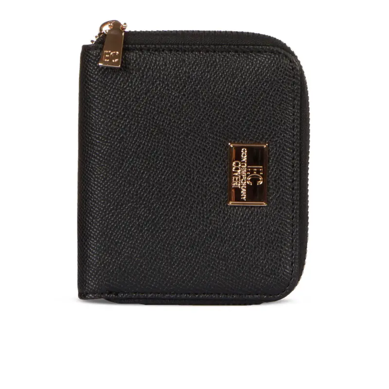 EC CONTEMPORARY COVERI Portafoglio nero da donna con zip e logo