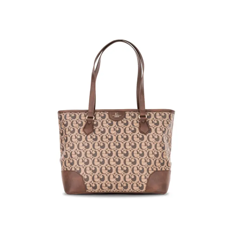 EC CONTEMPORARY COVERI Shopper marrone da donna con stampa logo