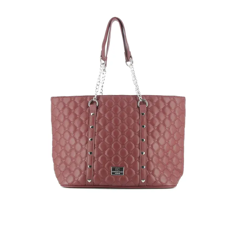 EC CONTEMPORARY COVERI Tote bag bordeaux trapuntata