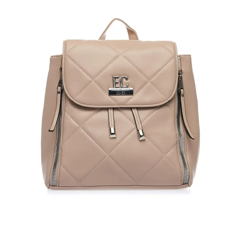 EC CONTEMPORARY COVERI Zainetto rosa trapuntato con maxi logo