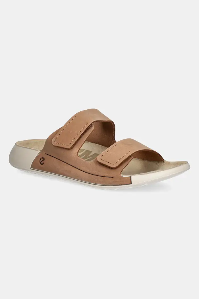 ECCO ciabatte slide in nubuck Nd Cozmo 2 Strap Flat Marrone