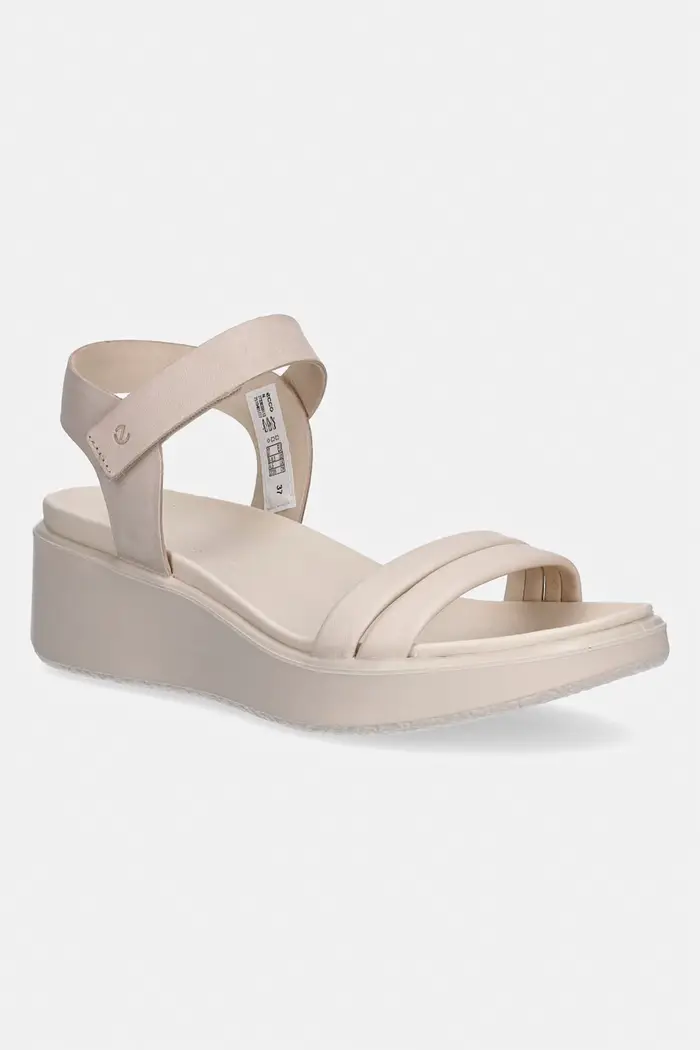 ECCO sandali in pelle Flowt Wedge LX W Beige