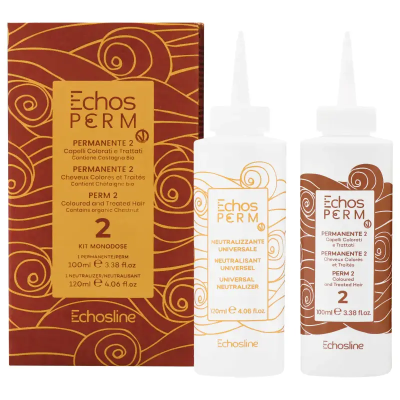 Echosline Echos Perm P2 - Kit per permanente per capelli colorati 100ml+120ml
