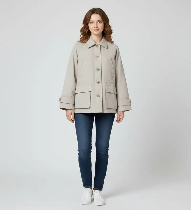 ECOALF per donna MCWGAJKBORNA0042W25-994 Giacca beige Bornas, Casual, Polister riciclato, Sostenibile