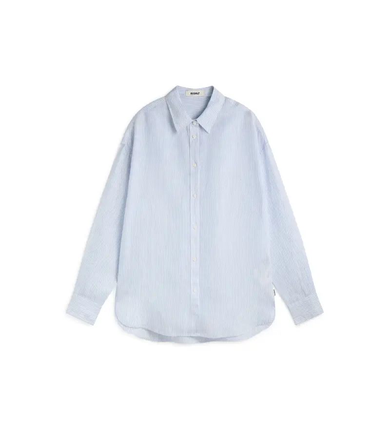 ECOALF per donna MCWGASRDARIS0709S25-836 Camicia blu Daria, Bianco, Casual, Lino, Manica lunga, Sostenibile
