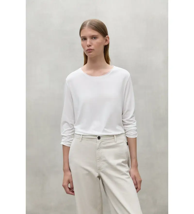 ECOALF per donna. MCWGATSBEJA00824W24-000 Maglietta Beja bianca, Bianco, Casual, Cotone, Manica lunga, Sostenibile