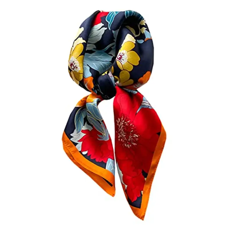 Ecroon Sciarpa seta Foulard Scialle Quadrato Fazzoletti Da Testa Tutte Le Stagioni da Donna Foulards Fazzoletto da collo