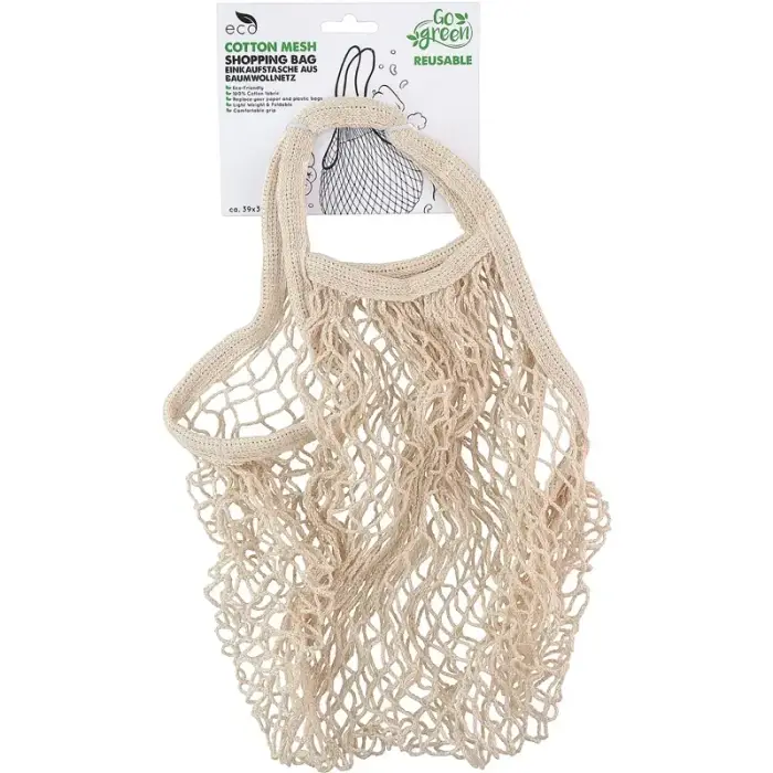 Edco Borsa a rete in cotone Beige