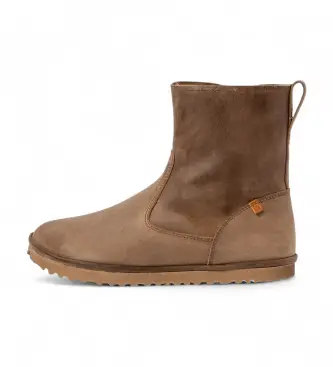 El Naturalista per donna 2537511LY005_020 Stivali in pelle beige Arizona, Marrone, Basso, Stringhe, Cerniera, Casual