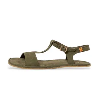 El Naturalista per donna 256861122005_0G3 Sandali Satya in pelle verde N5686, Basso, Fibbia, Casual
