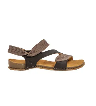 per donna 25810S1UU005_001 Sandali in pelle 5810S Panglao neri (41), Nero, Basso, Velcro, Casual