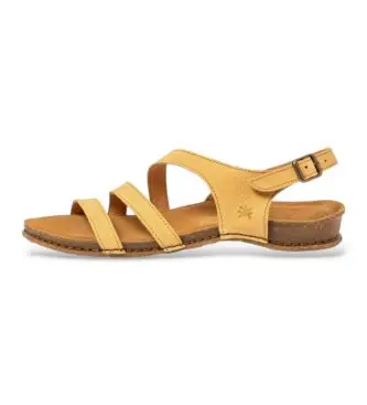 per donna 2581112F5005_024 Panglao N5811 Sandali in pelle gialla (40), Basso, Fibbia, Casual, Giallo