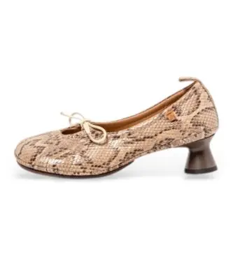 per donna 2N6951220005_020 Scarpe Alma in pelle beige N695 (42), 3 a 5cm, Nessuno, Casual, Animal Print, Classico