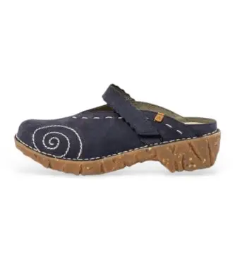 El Naturalista per donna 2NG963NF9605_0B0 Zoccoli in pelle marina Ng96 Yggdrasil, Blu, 3 a 5cm, Velcro, Casual, Navy