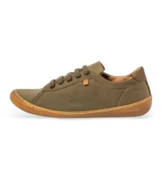 El Naturalista unisex 25767A1FE005_0G3 Scarpe da ginnastica Pawikan in pelle verde N5767A, Basso, Stringhe, Casual