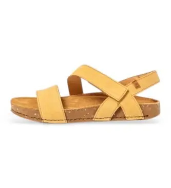 El Naturalista unisex 2579114F5005_024 Sandali N5791 Balance in pelle gialla, Basso, Velcro, Casual, Giallo