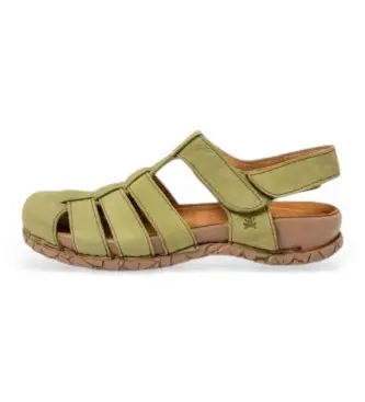 El Naturalista unisex 2586213G1005_0G3 Sandali in pelle N5862 Tabernas verdi, Basso, Velcro, Casual, Verde