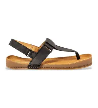 El Naturalista unisex 260041101005_001 Sandali in pelle nera N6004, Nero, Basso, Velcro, Casual Naturale