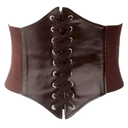 LJFEA Elastico Largo Elastico Band, Corsetto da Donna, Legato Waspie Corsetto, Plastica aderente, bottoni neri, per