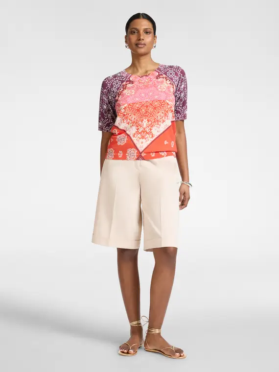 Elena Mirò Pantaloni corti in misto cotone Donna, Beige