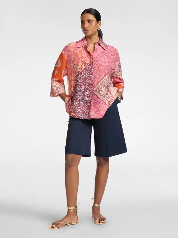 Elena Mirò Pantaloni corti in misto cotone Donna, Blu