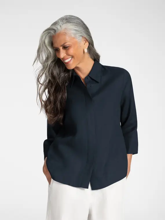 Elena Mirò Camicia boxy in lino Donna