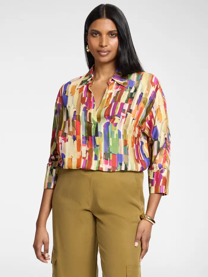 ELENA MIRO camicia da donna in viscosa stampata GENERICO