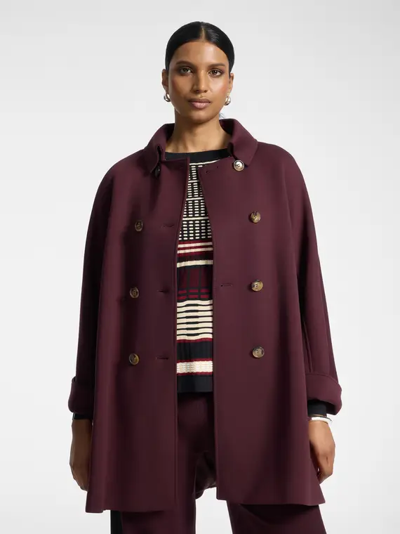 Cappotto in scuba Donna, Bordeaux