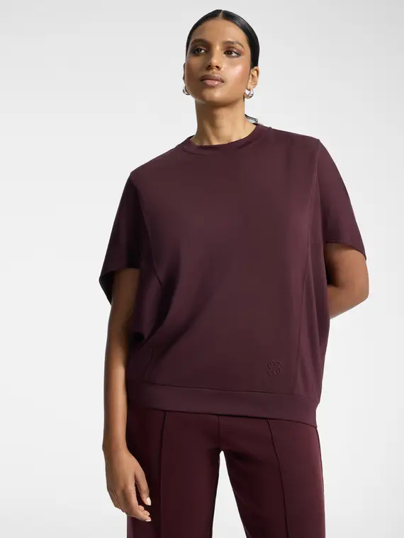 Felpa in scuba leggero misto modal Donna, Bordeaux