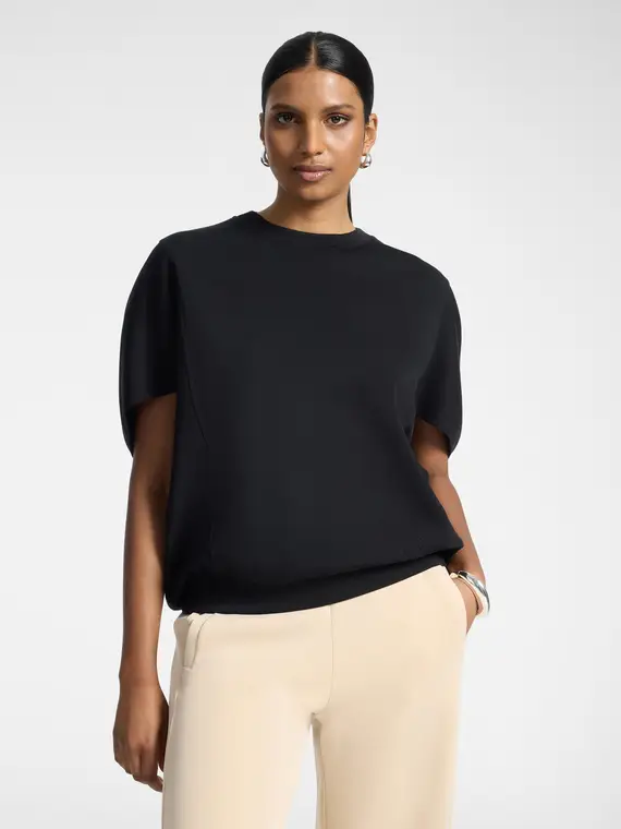Felpa in scuba leggero misto modal Donna, Nero