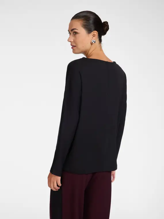 Felpa misto modal Donna, Nero (58 IT)