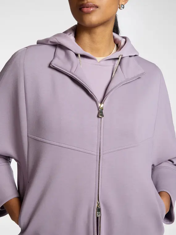 Elena Mirò Giacca con collo alto e zip Donna, Viola (42 IT) miniatura 4