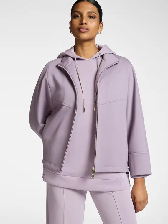 Elena Mirò Giacca con collo alto e zip Donna, Viola (42 IT)