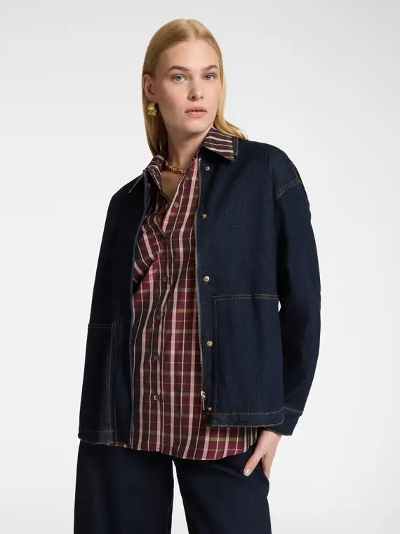 Elena Mirò Giacca destrutturata in denim Donna, Blu (58 IT)