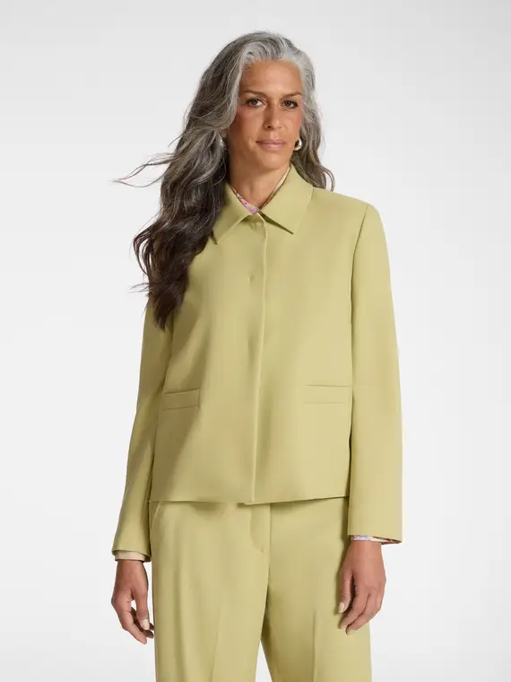 Elena Mirò Giacca in tessuto crêpe Donna, Verde chiaro