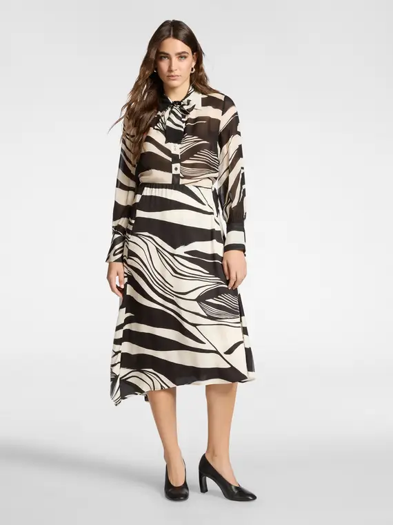 Elena Mirò Gonna in viscosa stampata Donna, Nero (42 IT)