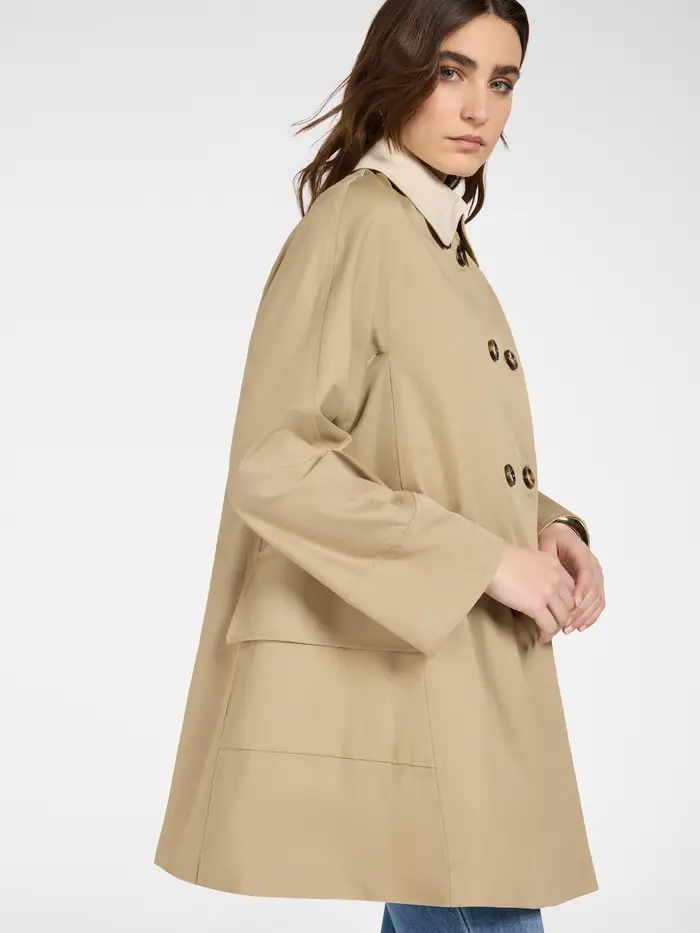 ELENA MIRO impermeabile da donna doppiopetto in gabardine BEIGE