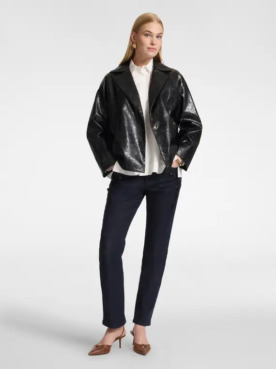 Elena Mirò Jeans con ricamo Donna, Blu