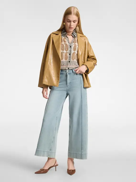 Elena Mirò Jeans washed wide leg "Mary" Donna, Blu