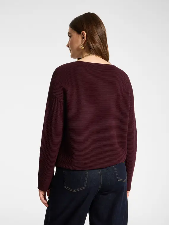 Elena Mirò Maglia con collo staccabile Donna, Bordeaux (52-54 IT)